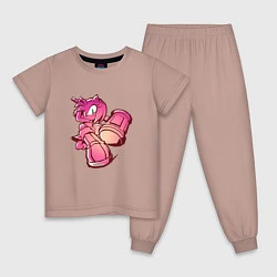 Пижама хлопковая детская Эми Роуз 0009, цвет: пыльно-розовый