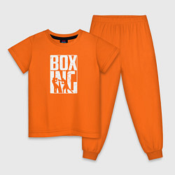 Пижама хлопковая детская Boxing бой цвета оранжевый — фото 1