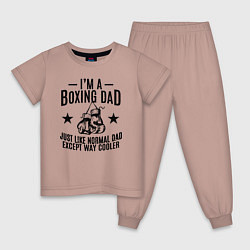 Пижама хлопковая детская Im a boxing dad, цвет: пыльно-розовый