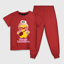 Пижама хлопковая детская Lalafanfan - утка Лалафан, цвет: красный