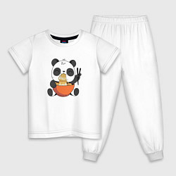 Детская пижама Cute Panda Eating Ramen