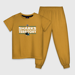 Пижама хлопковая детская SHARKS TERRITORY САН-ХОСЕ ШАРКС, цвет: горчичный