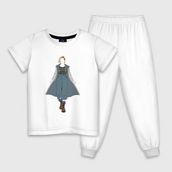 Пижама хлопковая детская Джоди Уиттакер 001 двойная, цвет: белый