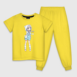 Пижама хлопковая детская Furry anime!, цвет: желтый