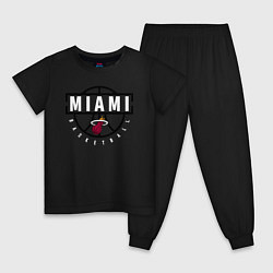 Пижама хлопковая детская MIAMI HEAT NBA МАЯМИ ХИТ НБА, цвет: черный