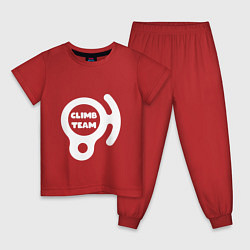 Пижама хлопковая детская Спусковое устройство, цвет: красный