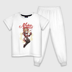 Пижама хлопковая детская Nuka Cola, space, цвет: белый
