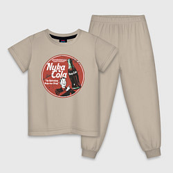 Пижама хлопковая детская Nuka Cola Ice Cold Retro, цвет: миндальный