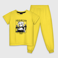 Пижама хлопковая детская Ёимия Yoimiya, Genshin Impact, цвет: желтый