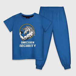 Пижама хлопковая детская Охрана Единорог, цвет: синий