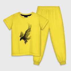Пижама хлопковая детская Пикирующий орёл Пуантель, цвет: желтый
