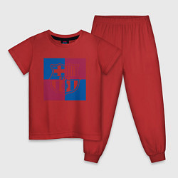 Пижама хлопковая детская FC Barcelona Logo 2022, цвет: красный