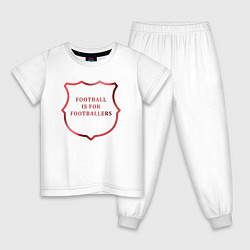 Пижама хлопковая детская FC Barcelona Footballers 2022, цвет: белый