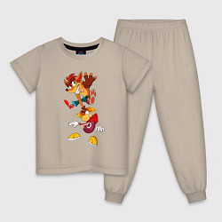 Пижама хлопковая детская Rayman Legends - Рэймэн, цвет: миндальный