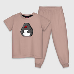 Детская пижама Пиксельный пингвин
