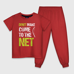 Пижама хлопковая детская Dont make come to the net теннисная шутка, цвет: красный
