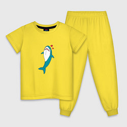 Пижама хлопковая детская Акула из IKEA, цвет: желтый