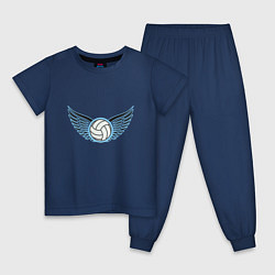 Пижама хлопковая детская Volleyball Wings, цвет: тёмно-синий