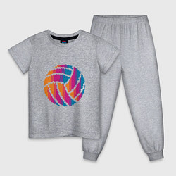 Пижама хлопковая детская Ball Volleyball, цвет: меланж