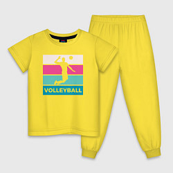 Пижама хлопковая детская Volleyball Play, цвет: желтый