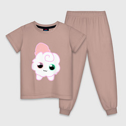 Пижама хлопковая детская Toca Kitchen котик, цвет: пыльно-розовый