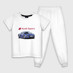 Пижама хлопковая детская Audi sport Racing, цвет: белый