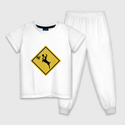 Пижама хлопковая детская Deer Basketball, цвет: белый