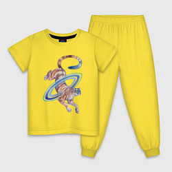 Пижама хлопковая детская Сатурн пума, цвет: желтый