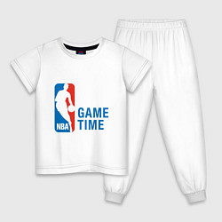 Пижама хлопковая детская NBA Game Time, цвет: белый