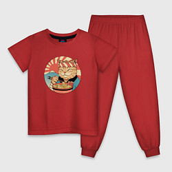 Пижама хлопковая детская Catana Ramen, цвет: красный