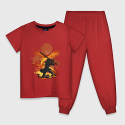 Пижама хлопковая детская Душа Дилюка, цвет: красный