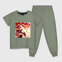 Детская пижама Каэдэхара Кадзуха с котенком Геншин Импакт