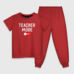 Пижама хлопковая детская Учительский мод отключен, цвет: красный