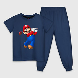 Пижама хлопковая детская Марио - крутейший гольфист Super Mario, цвет: тёмно-синий