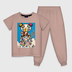 Пижама хлопковая детская Good company TM, цвет: пыльно-розовый