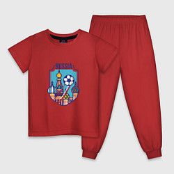Пижама хлопковая детская Football - Russia, цвет: красный