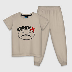 Пижама хлопковая детская Оnyx, цвет: миндальный