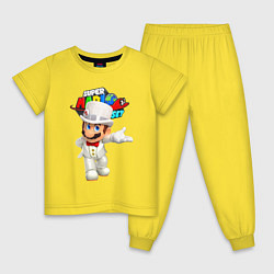 Пижама хлопковая детская Super Mario Odyssey Nintendo, цвет: желтый