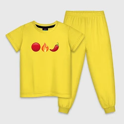 Пижама хлопковая детская Emoji RHCP, цвет: желтый