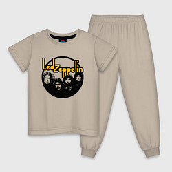 Пижама хлопковая детская Led Zeppelin Лед Зеппелин, цвет: миндальный