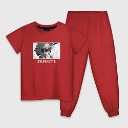 Пижама хлопковая детская Сильфиетта, цвет: красный