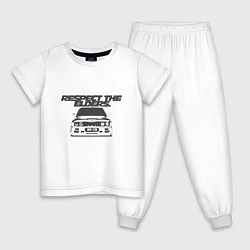 Пижама хлопковая детская BMW - Уважение старшим, цвет: белый
