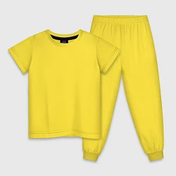 Пижама хлопковая детская Обезьяны в шляпе и рубашке, цвет: желтый