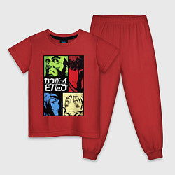 Пижама хлопковая детская Space cowboys, цвет: красный