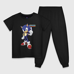 Пижама хлопковая детская Sonic Hedgehog Video game, цвет: черный