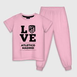 Пижама хлопковая детская Atletico Madrid Love Классика, цвет: светло-розовый