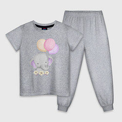 Детская пижама Милый Слонёнок Играет С Воздушными Шариками