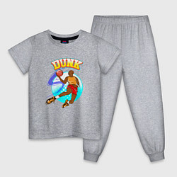 Пижама хлопковая детская Dunk баскетболист, цвет: меланж