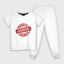 Пижама хлопковая детская Welcome To Liverpool, цвет: белый