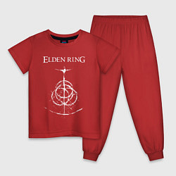 Пижама хлопковая детская КОЛЬЦА ЭЛДЕНА БЕЛЫЕ ELDEN RING, цвет: красный